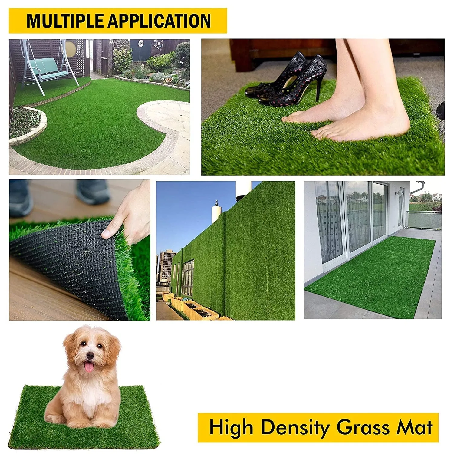 0612 Artificial Grass for Balcony Or Doormat, Soft and Durable Plastic Turf Carpet 58x38cm