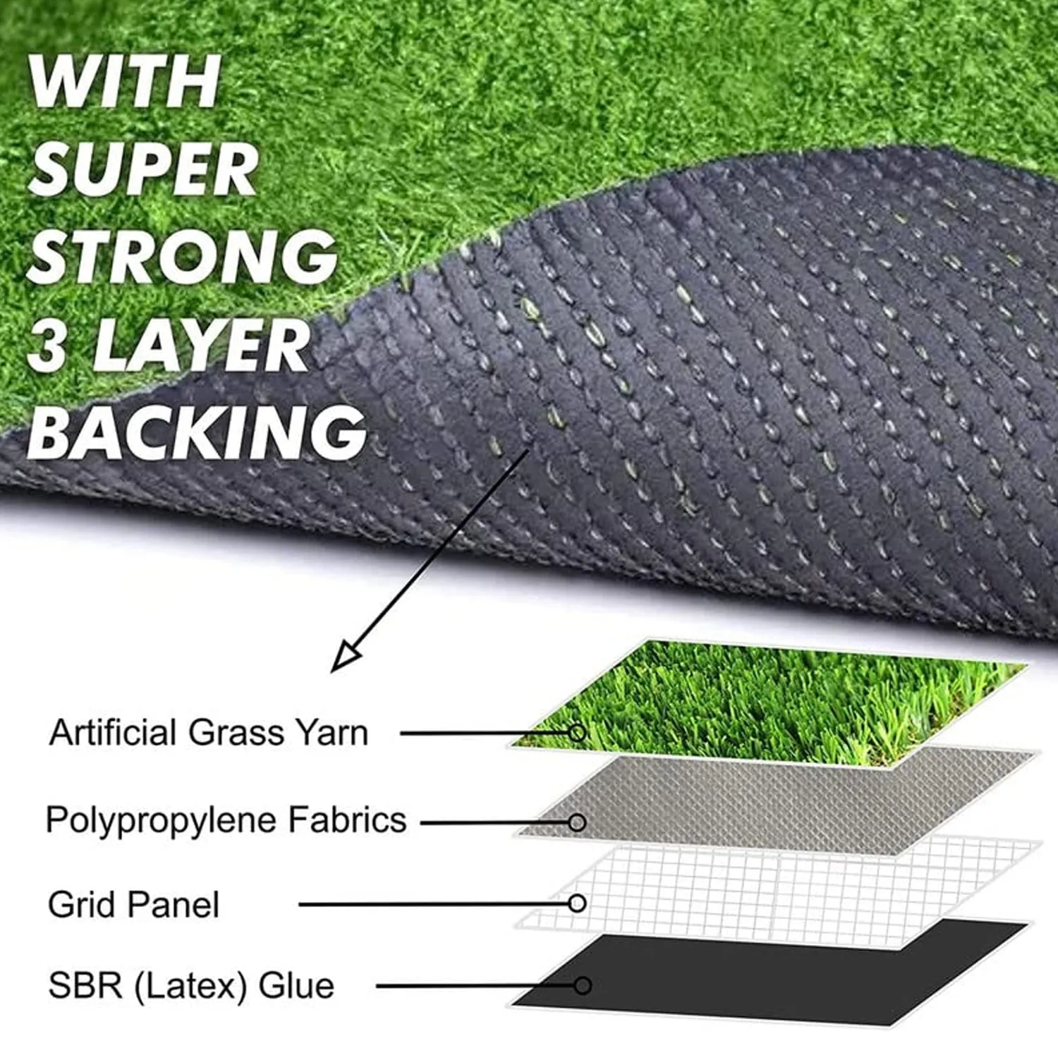 0612 Artificial Grass for Balcony Or Doormat, Soft and Durable Plastic Turf Carpet 58x38cm