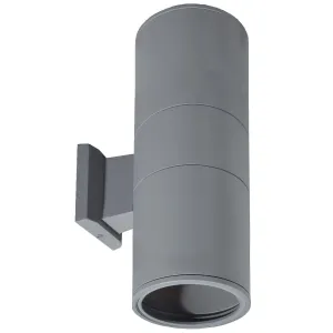 10 In 2 Lights Outdoor Cylinder Wall Light Up/Down Lights Gray Finish