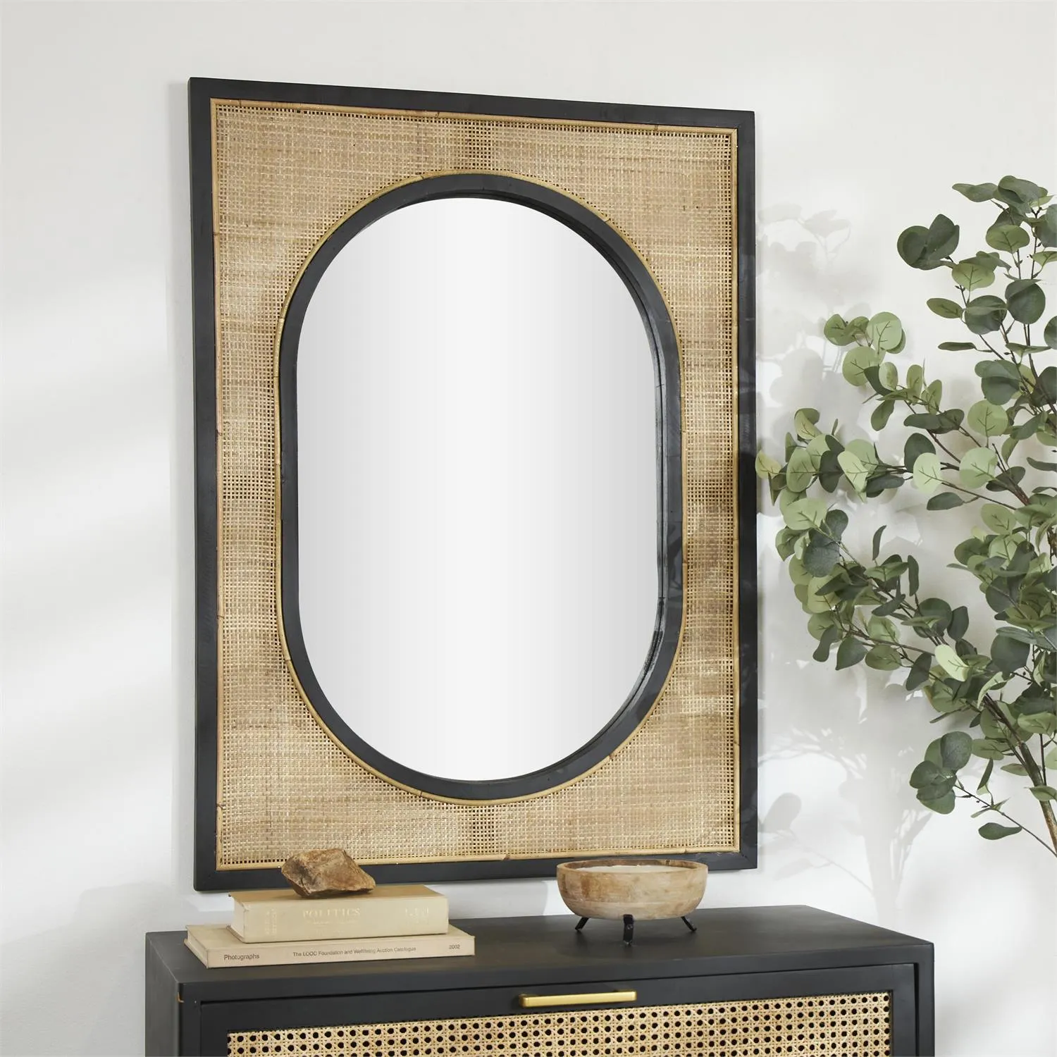 11859 Mirror in Rattan/Wood