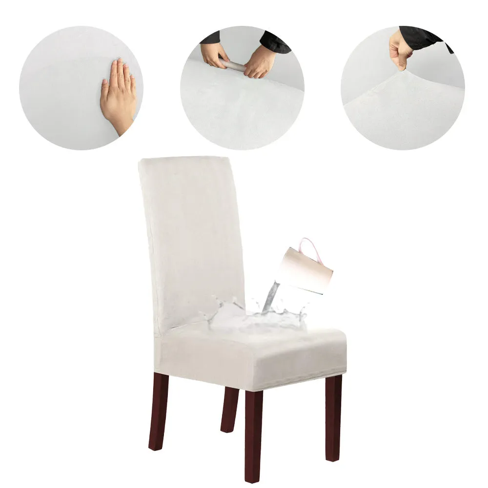 2/4/6PCs Sofa Chair Cover Stretch Knitted Suede Fabric Waterproof Chair Cover