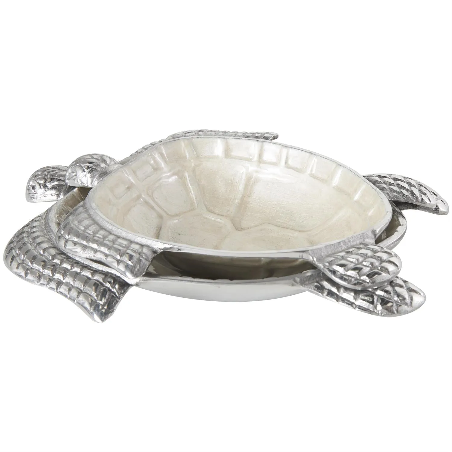 2pc Decorative Turtle Bowl Set in White