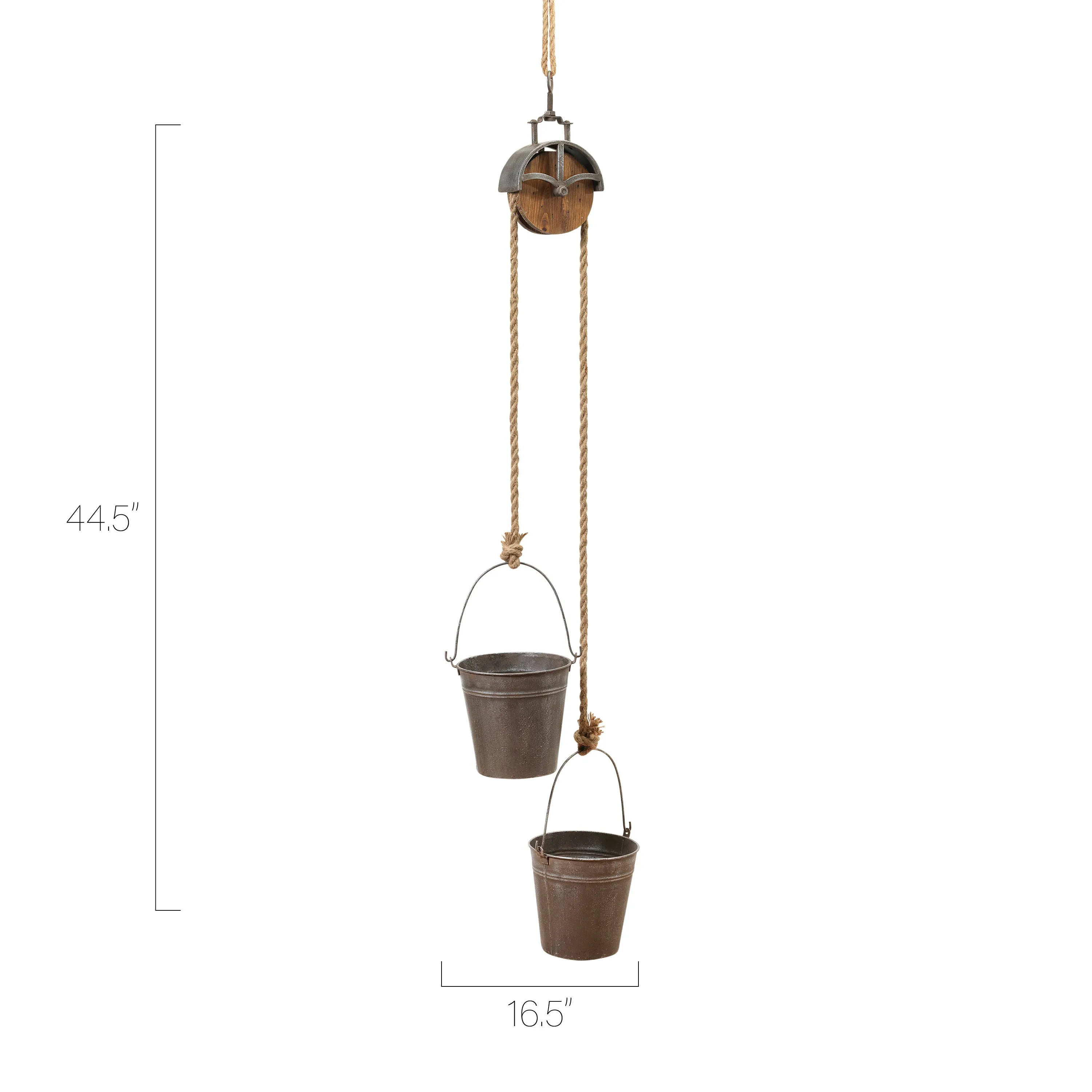 44.5 in. Hanging Metal Pulley Planter