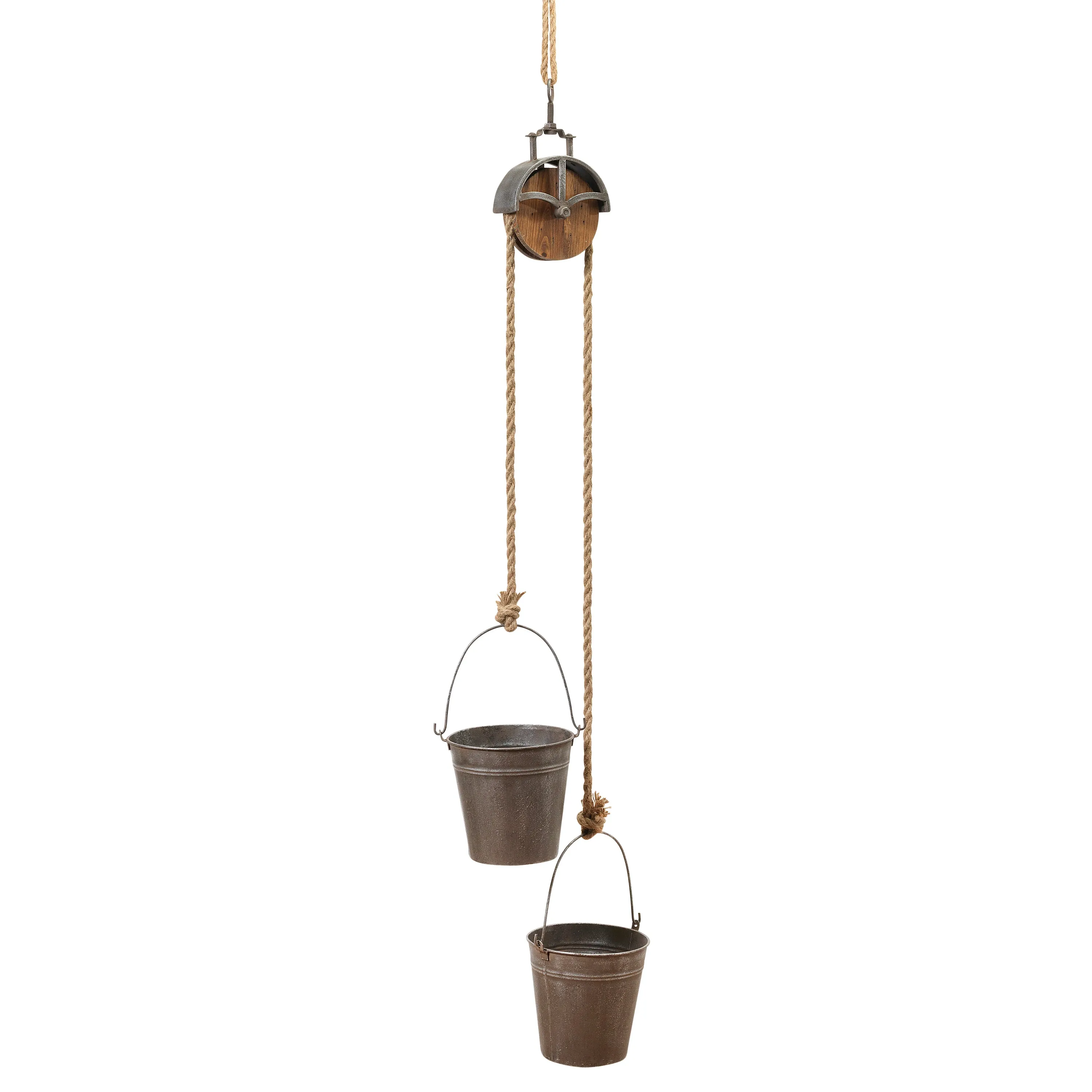 44.5 in. Hanging Metal Pulley Planter