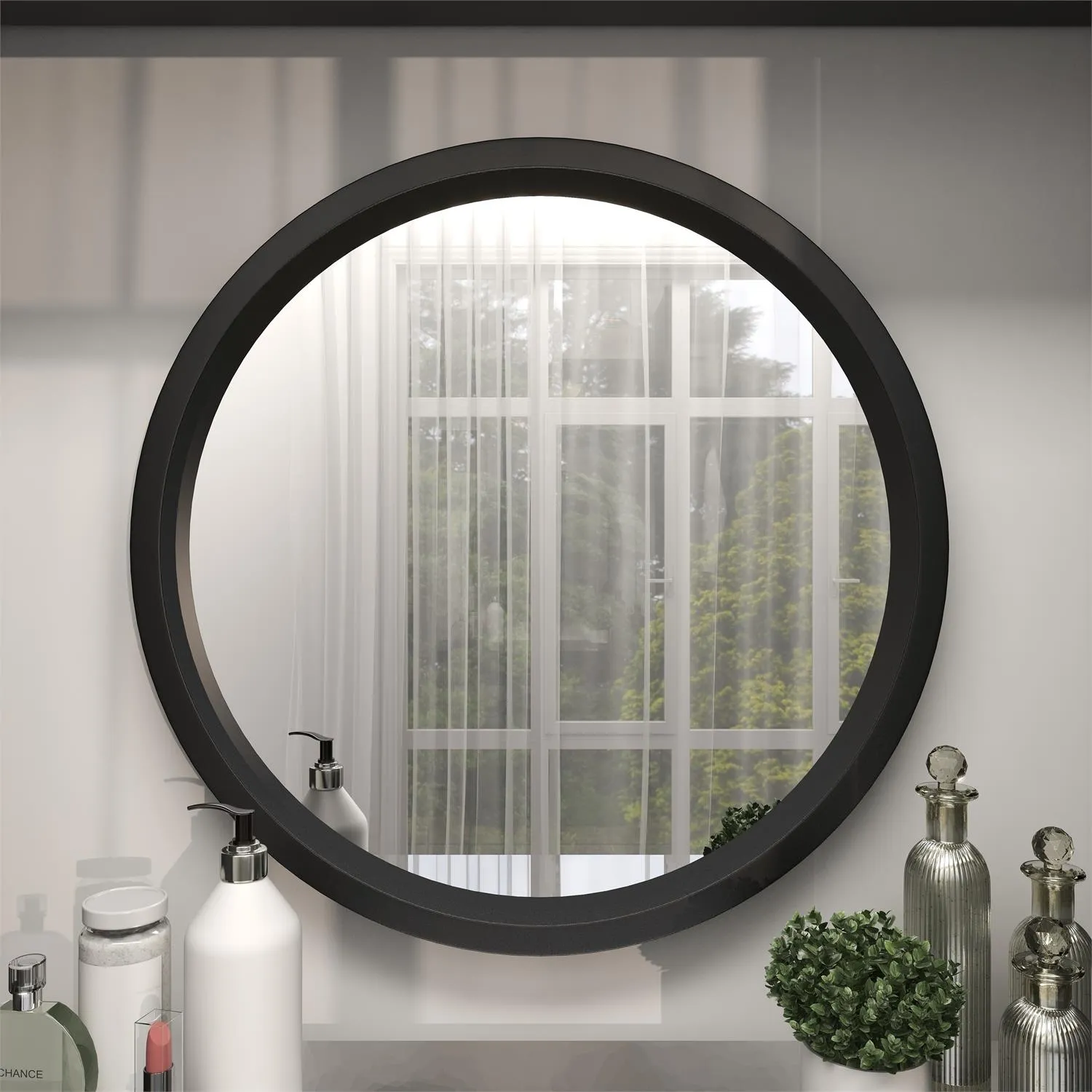 60159 Round Mirror in Black