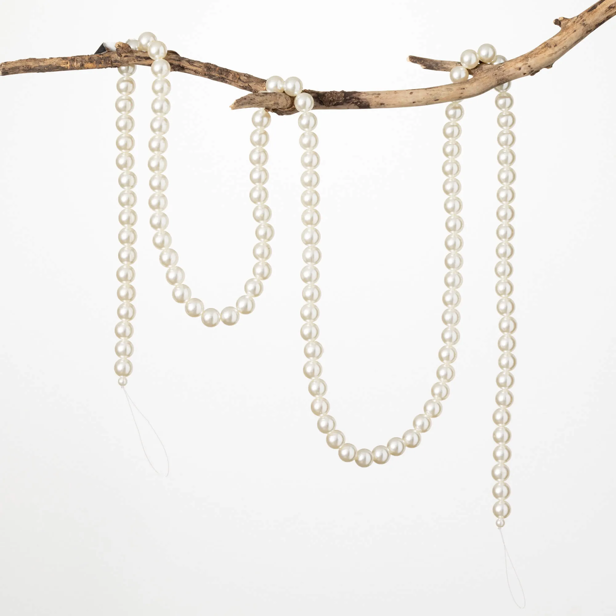 6'L Sullivans White Pearl Beaded Garland, White Christmas Garland