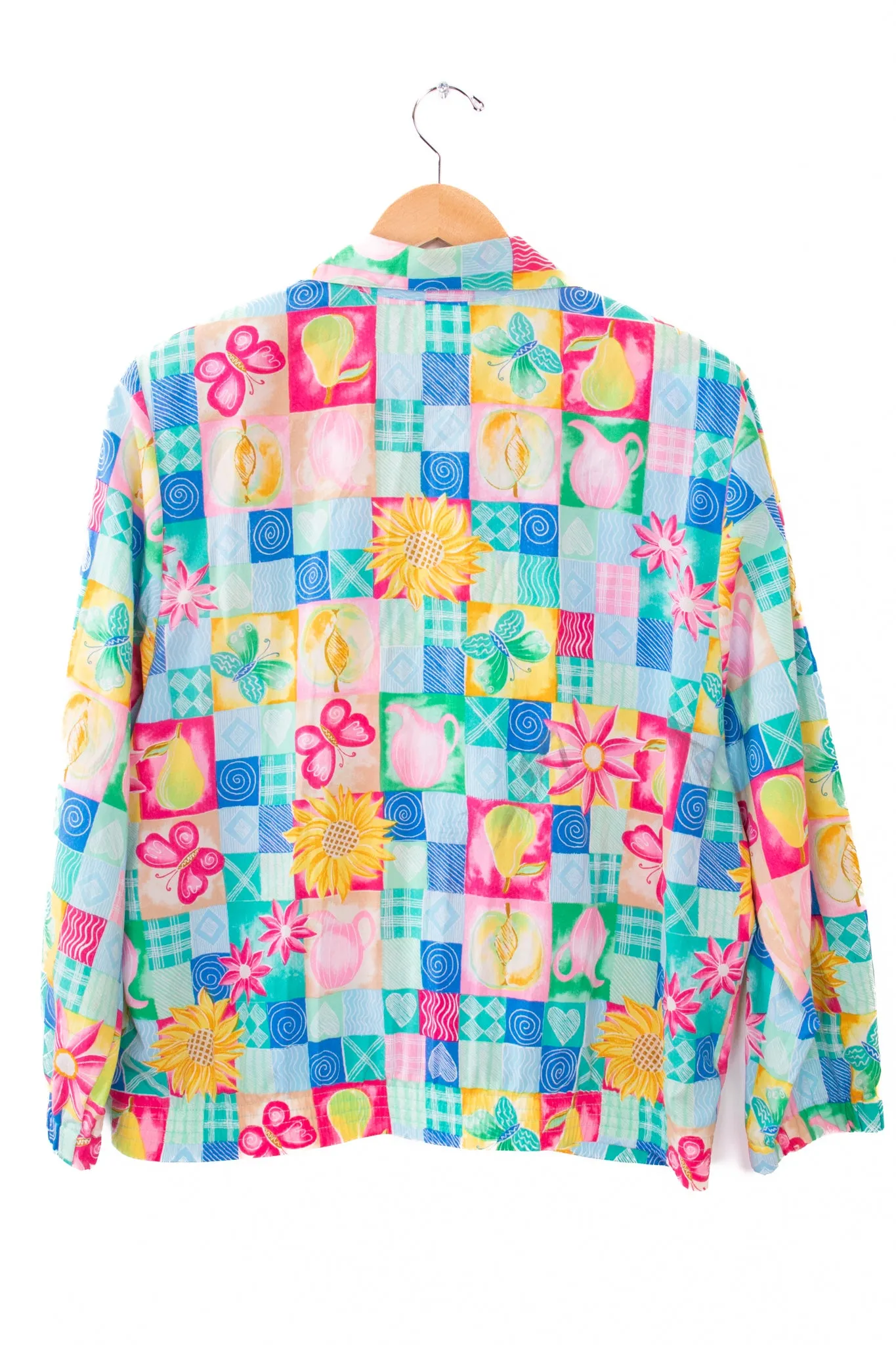 90s Koret Bright and Colorful Patchwork Light Jacket