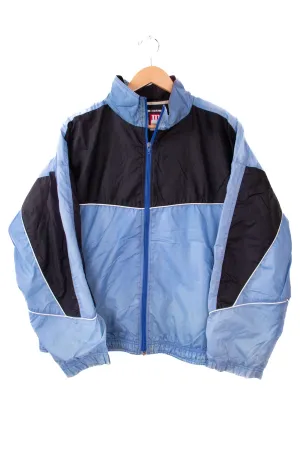 90s Wilson Light Blue and Black Windbreaker