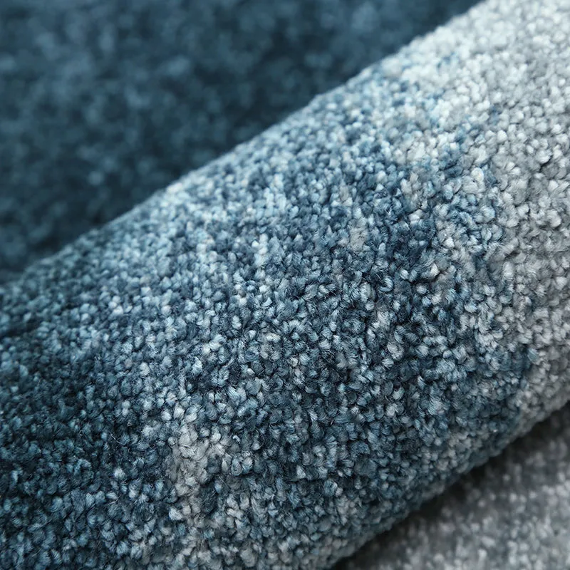 Abstract Blue and Grey Rug