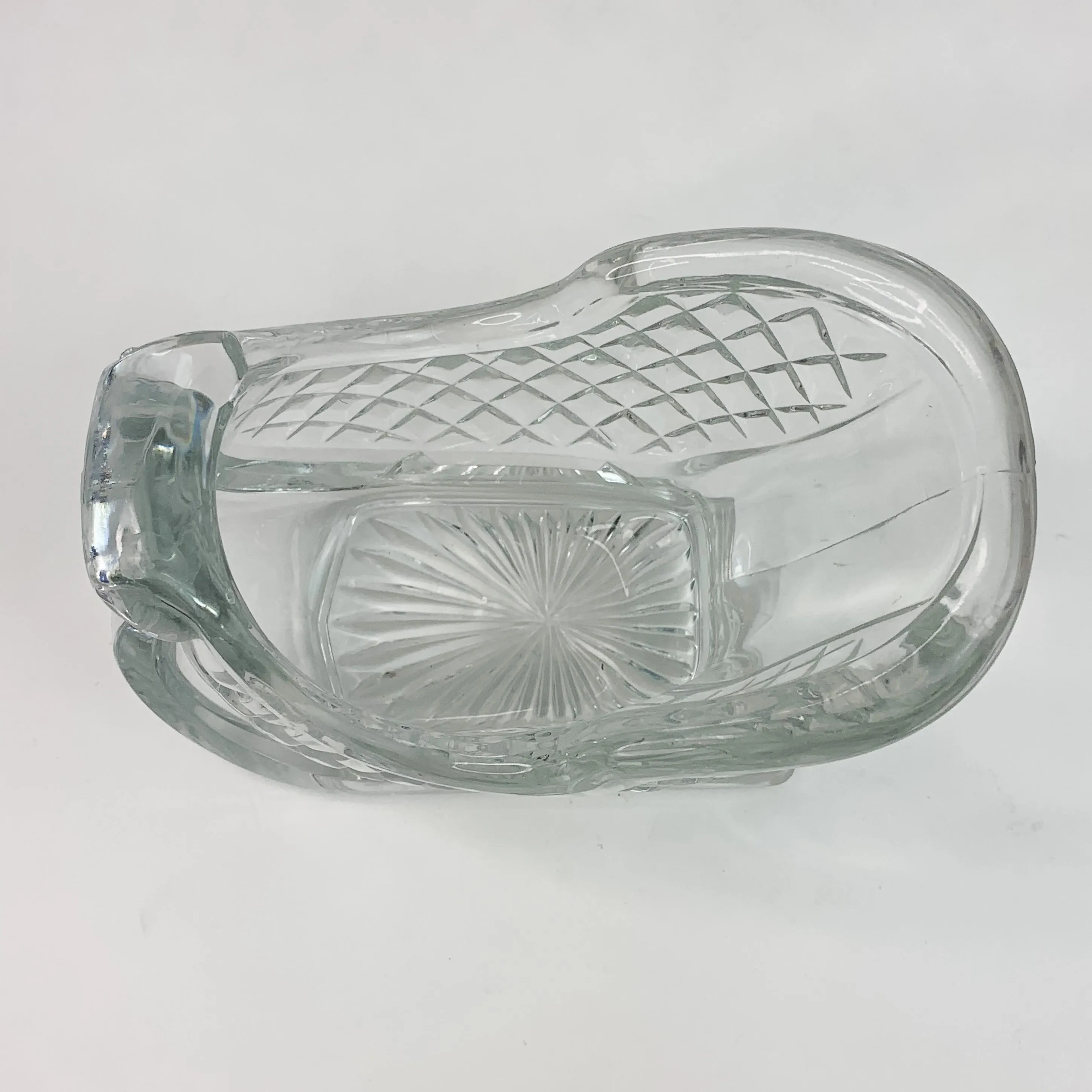 American Crystal Christmas Holiday Leaded Crystal Sleigh Candy Dish