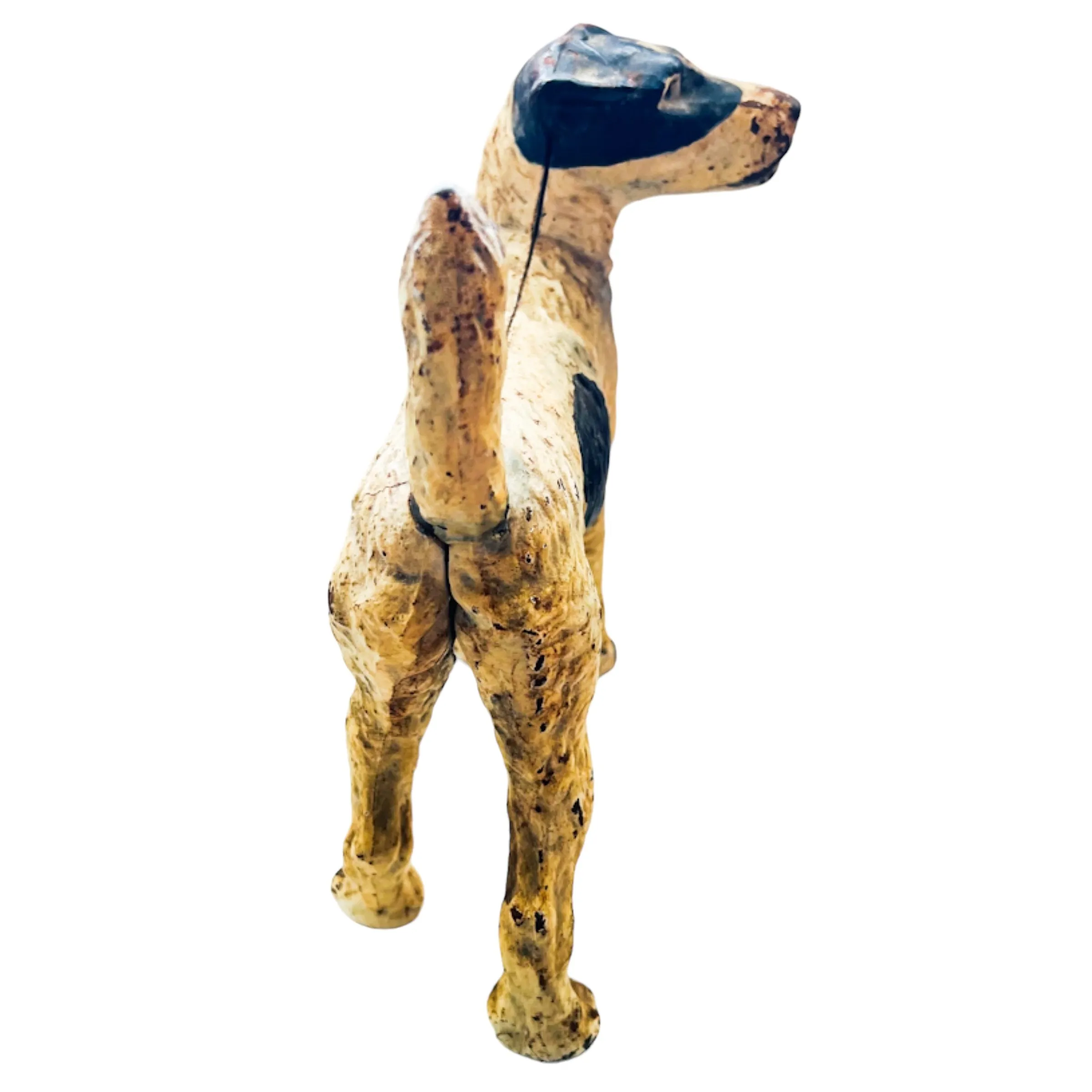 Antique Fox Terrier Cast Iron Doorstop Statue