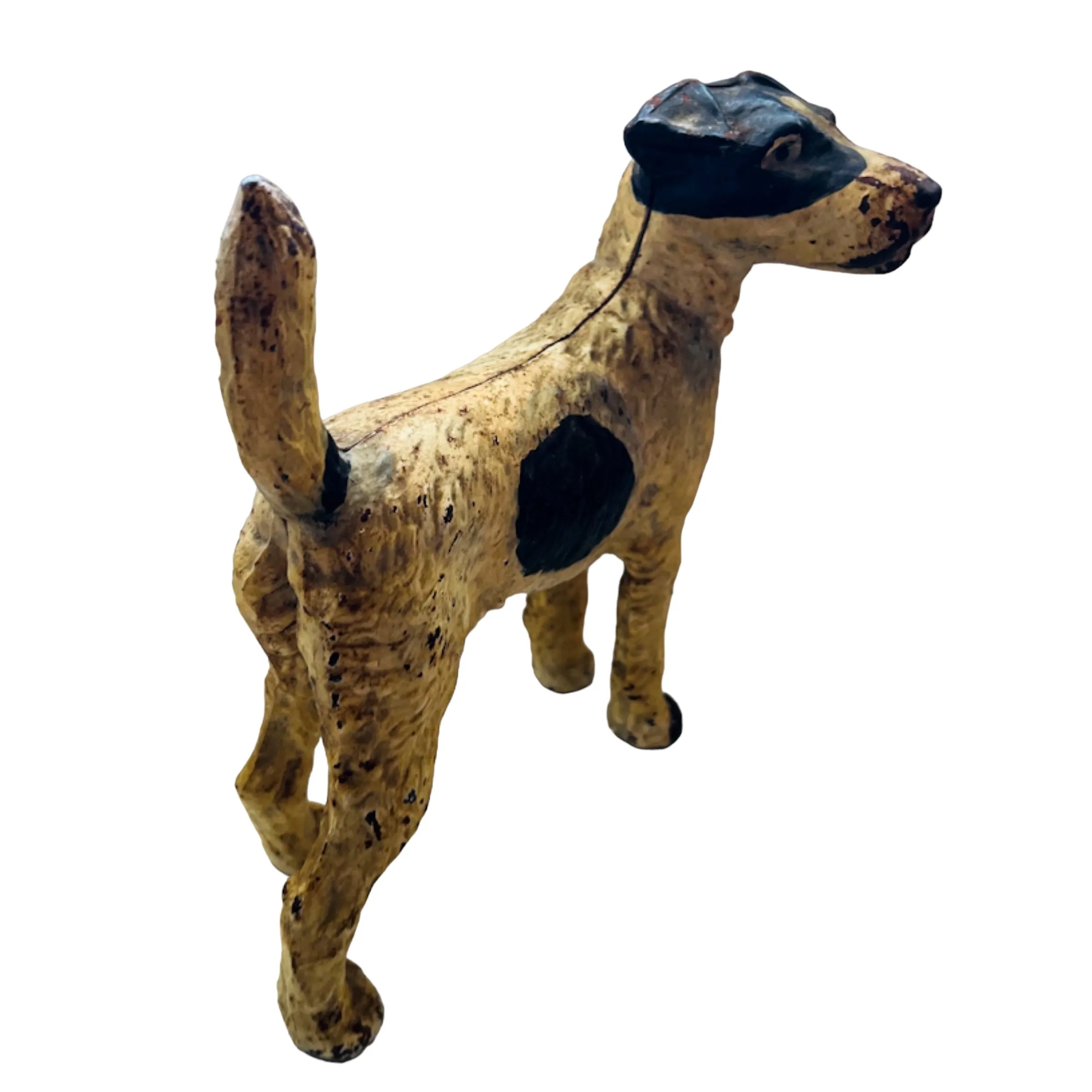 Antique Fox Terrier Cast Iron Doorstop Statue