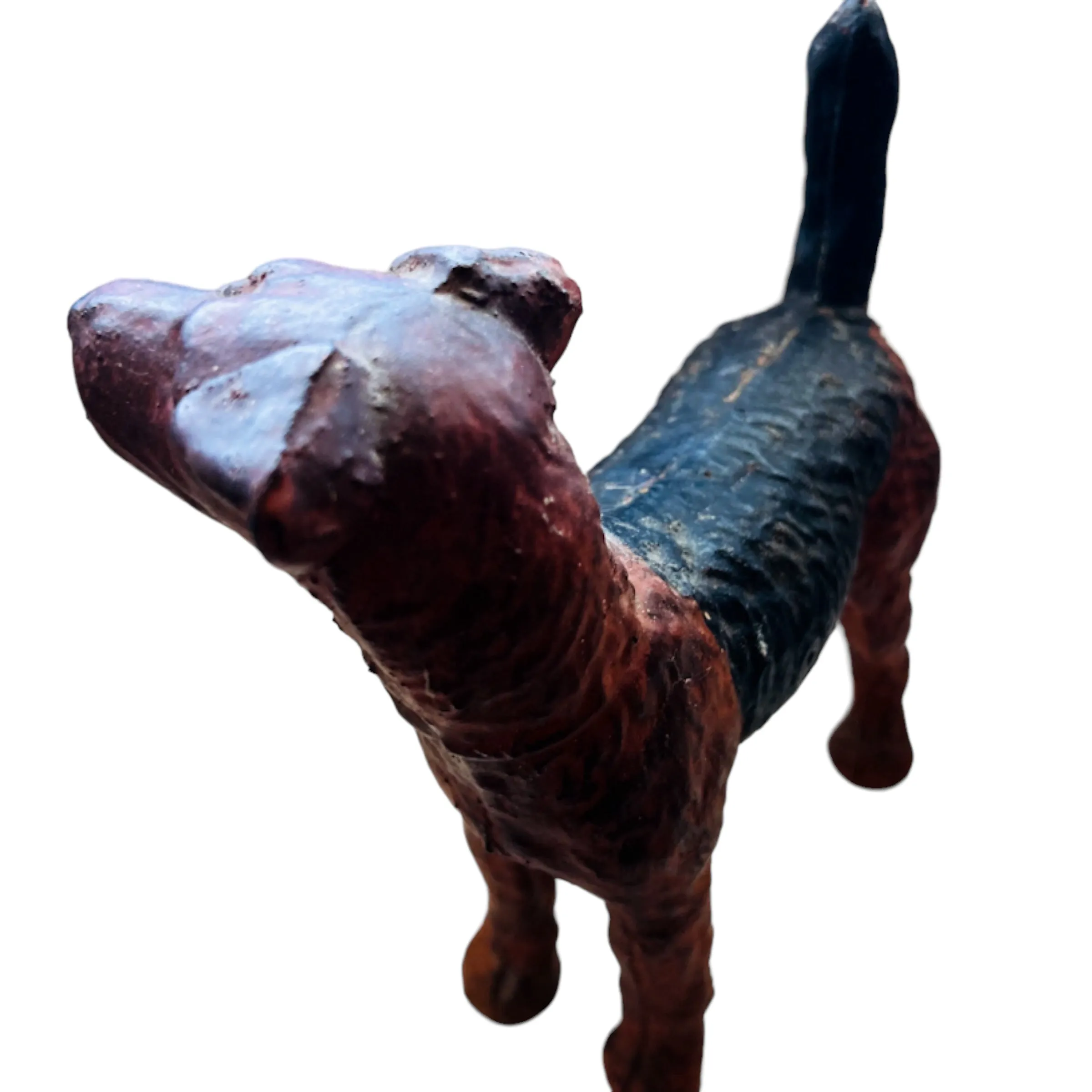 Antique Fox Terrier Cast Iron Doorstop Statue