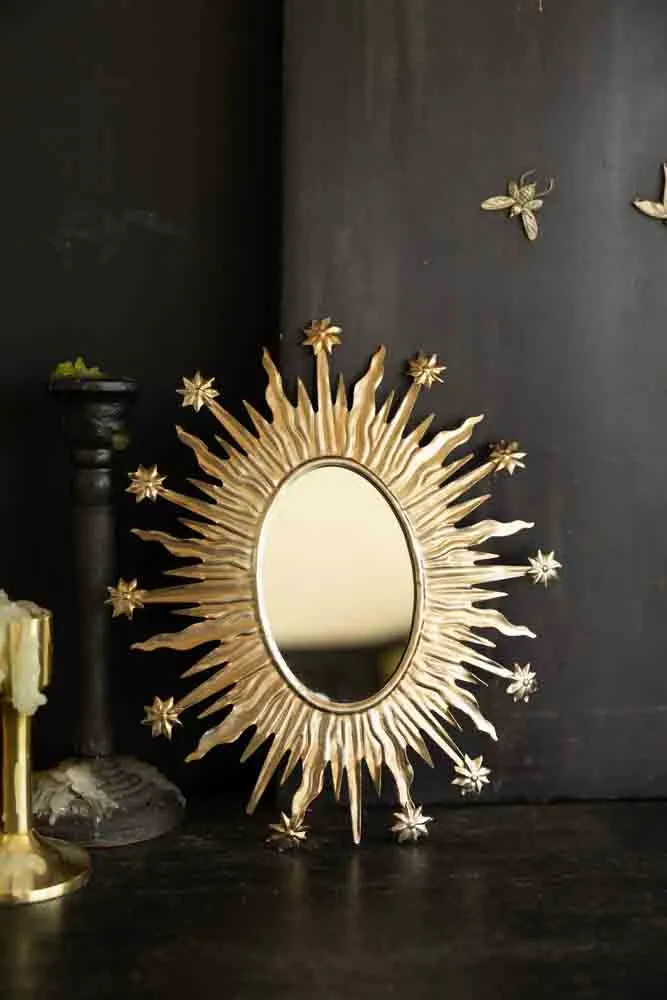 Antique Silver Sunburst & Stars Mirror