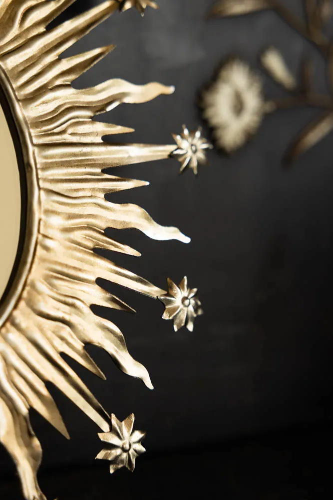 Antique Silver Sunburst & Stars Mirror