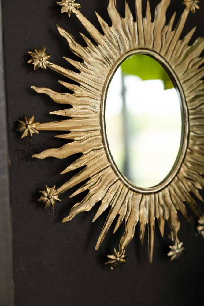 Antique Silver Sunburst & Stars Mirror