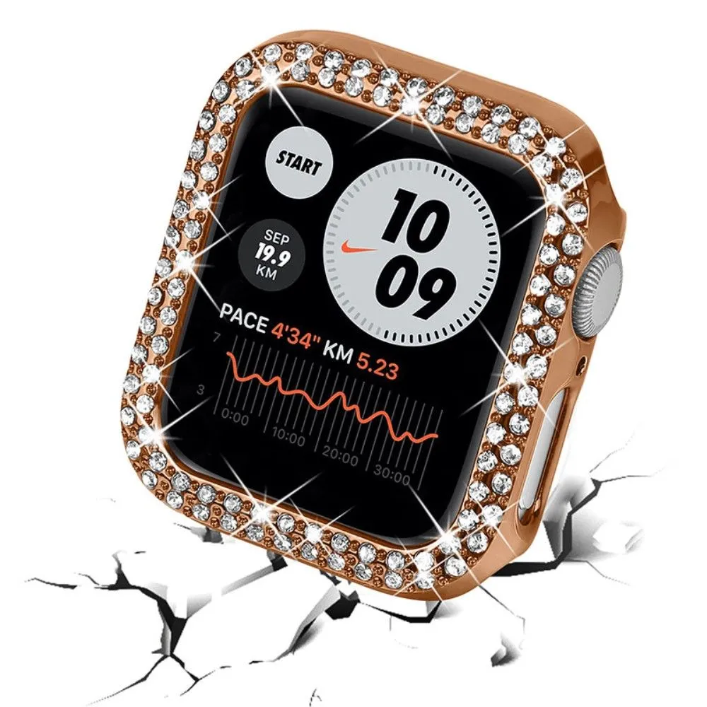 Apple Watch (45mm) rhinestone décor protective cover - Rose Gold