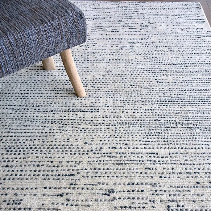 Aroica White and Blue Wool Rug