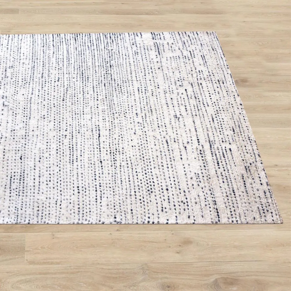 Aroica White and Blue Wool Rug