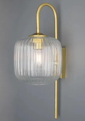 Astoria Reeded Glass and Brass Wall Light