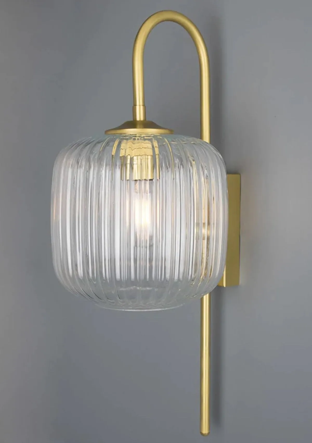 Astoria Reeded Glass and Brass Wall Light