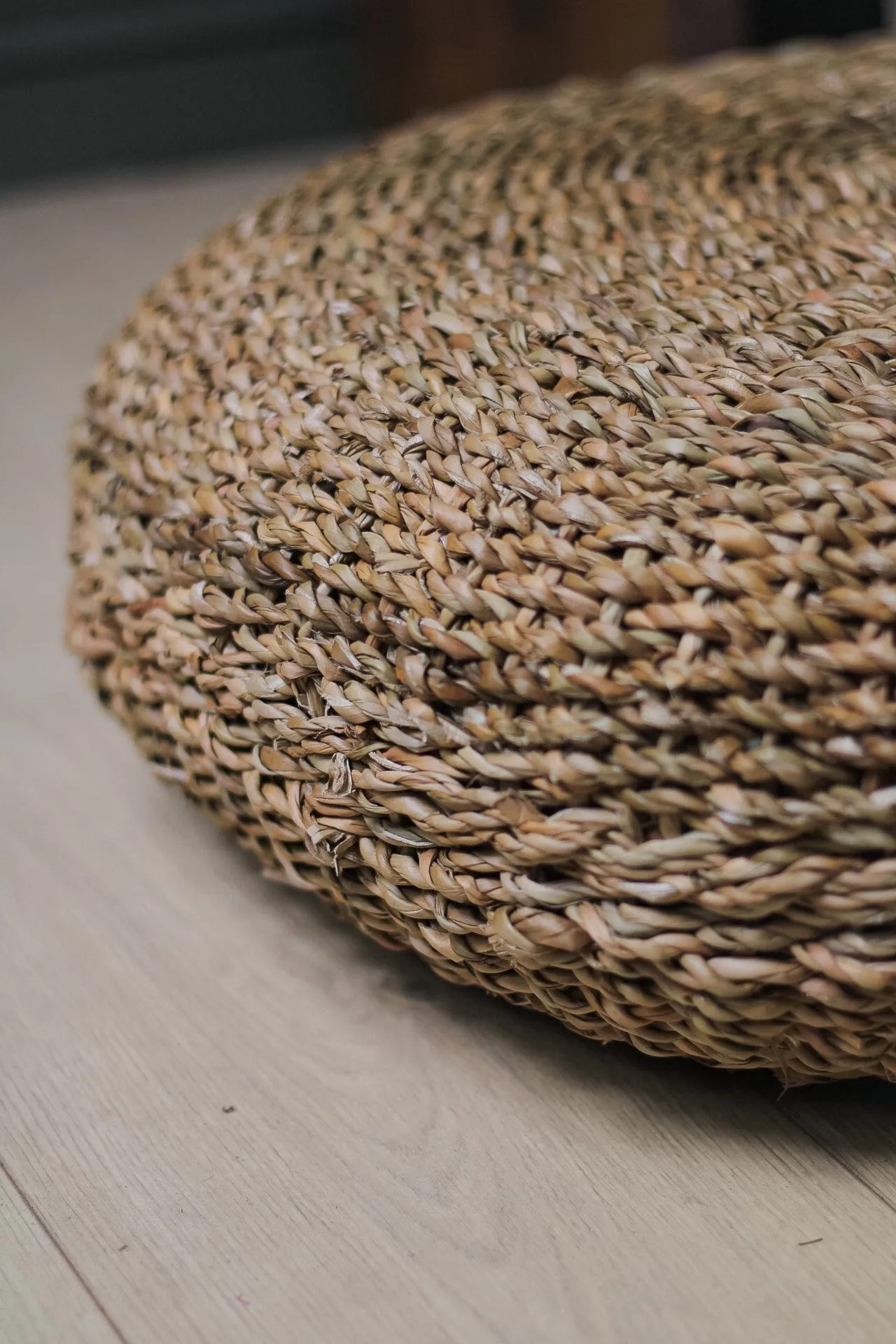 Belford Short Round Braided Pouffe