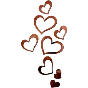 Bikri Kendra - Love Heart 2 Set Brown Mirror Stickers for r Wall Decor Sticker Mirror Stickers for WallWall Decor Sticker Wall Stickers Wall Stickers for Hall Room Bed Room. (Brown)