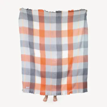 Blanket Large Throw Sienna / Grey Check