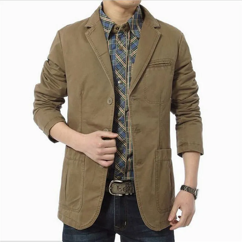 Blazer Men Spring Autumn Casual Cotton Denim Jackets