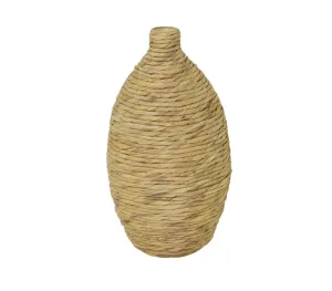 BROWN SEAGRASS HANDMADE TALL WOVEN FLOOR VASE