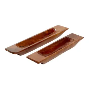 BROWN WOOD CONTEMPORARY TRAY