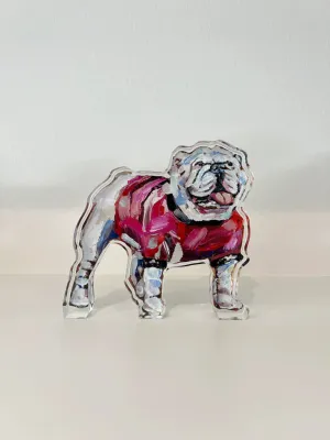 Bulldog in Red Sweater Acrylic Cut Out