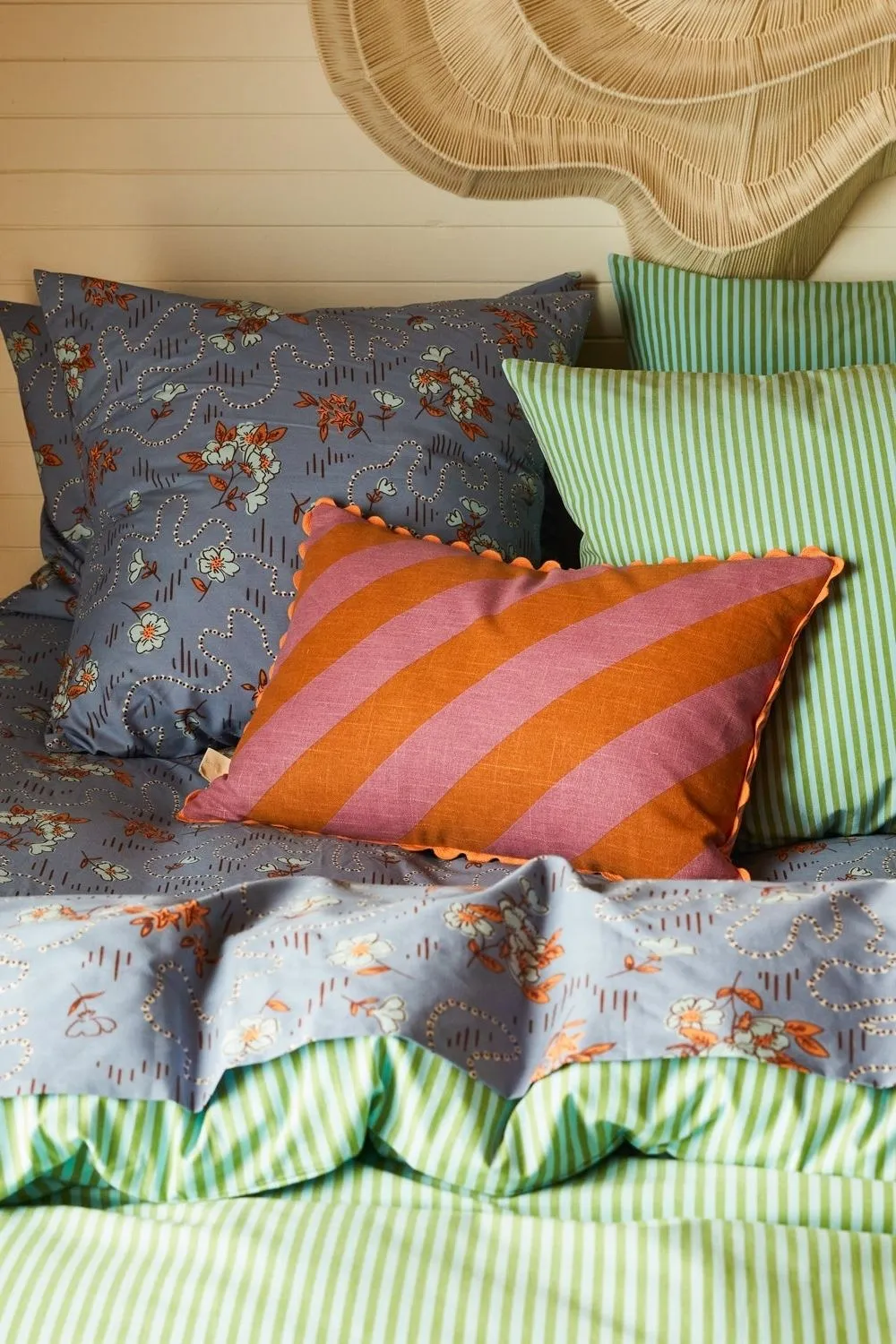 BUNDI STRIPE CUSHION - DESERT