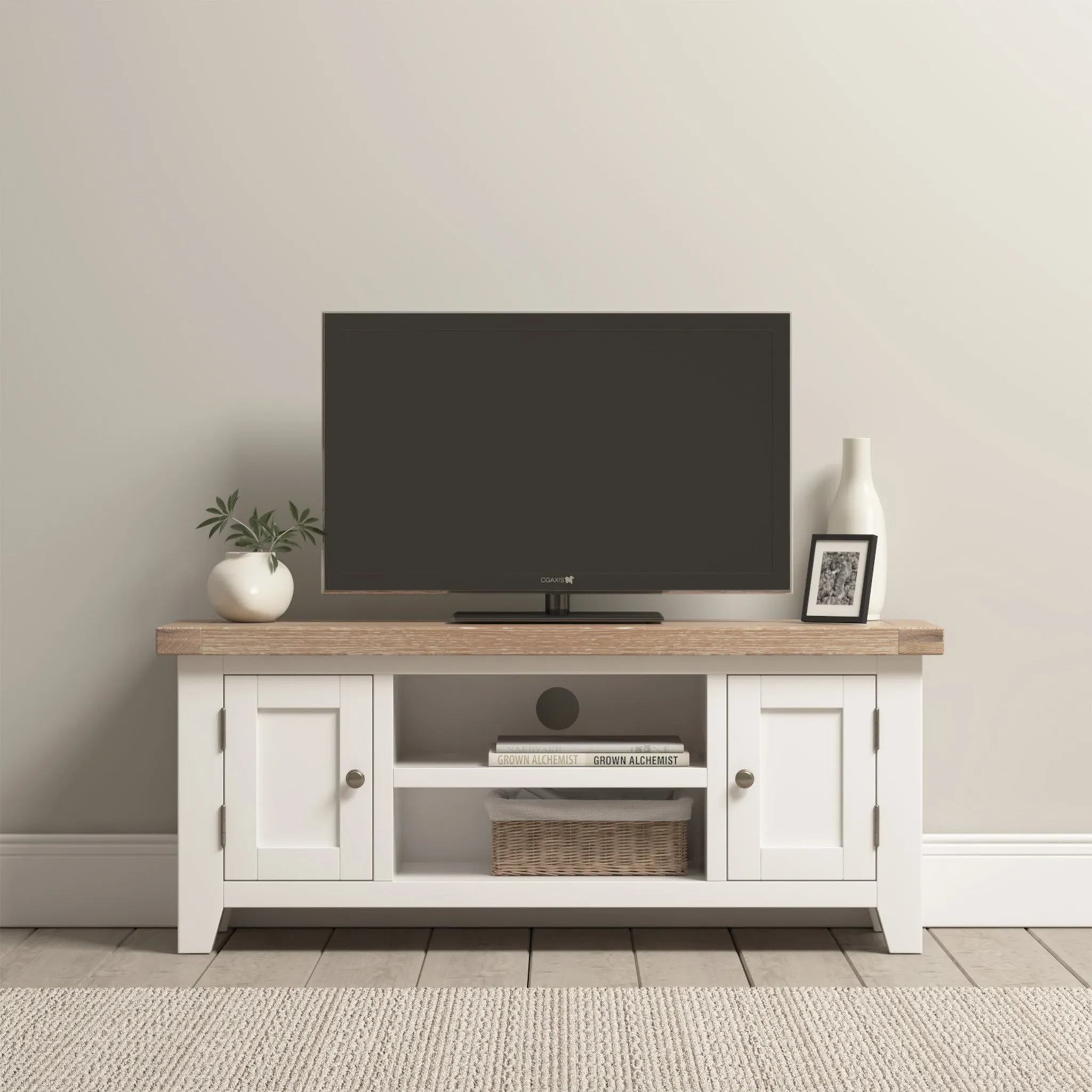 Burford 120cm Media Unit in Warm White