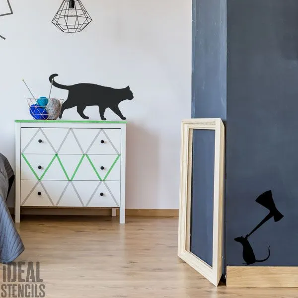 Cat & Mouse Decor Stencil