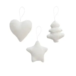 Cotton Fabric Ornaments - Off White