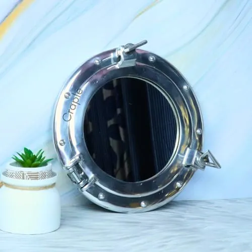 Craple Porthole Mirror Aluminium Port Hole Mirror - Nautical Marine Wall Decor Ship Decor - Chrome Plated & (9 x 1.3inch)