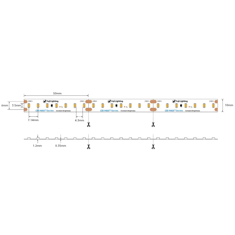 CRI-MAX CRI 95  Constant Current IC Constant Brightness LED Flexible Strip 4000K - 126 LEDs/m