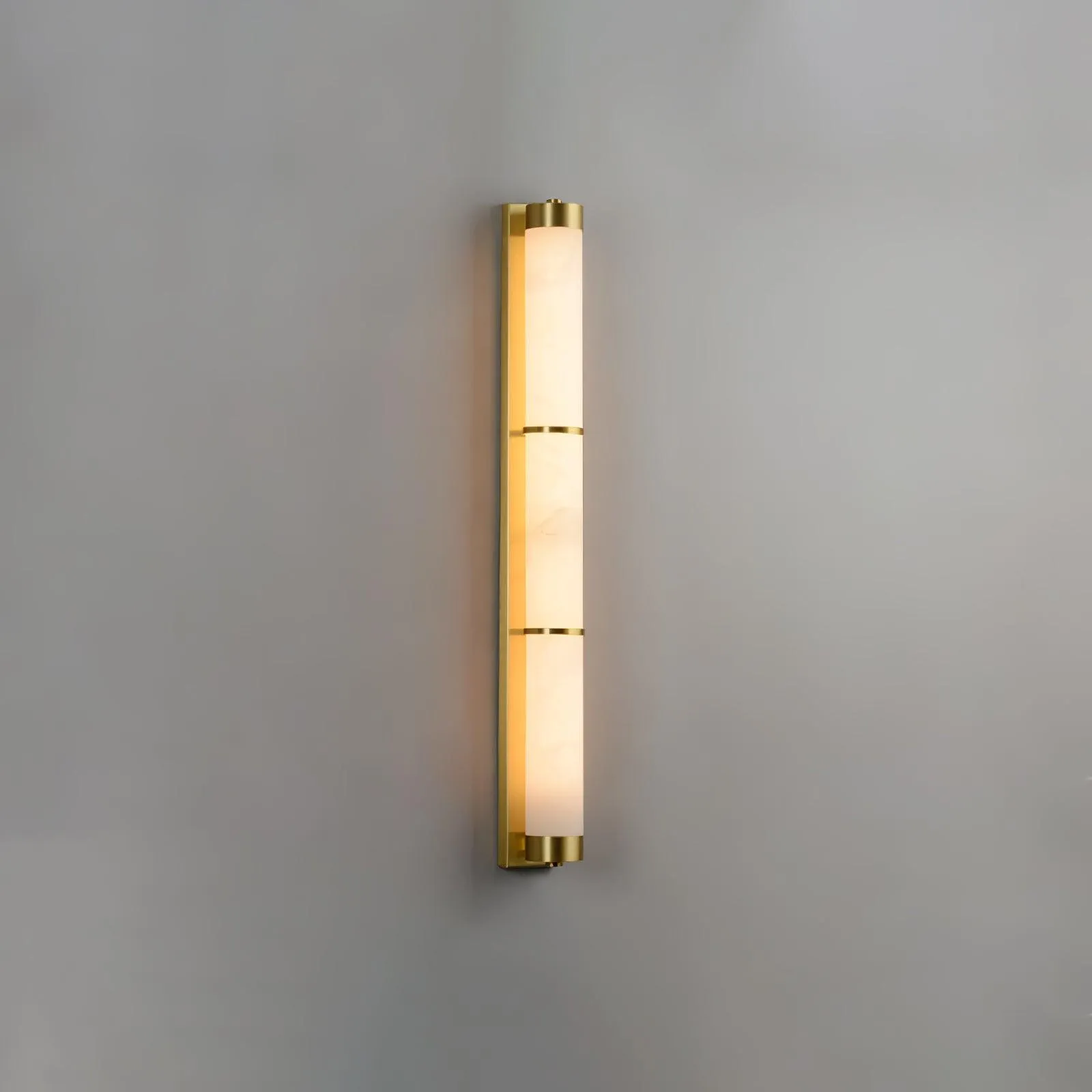 Cylindra Alabaster Brass Wall Light