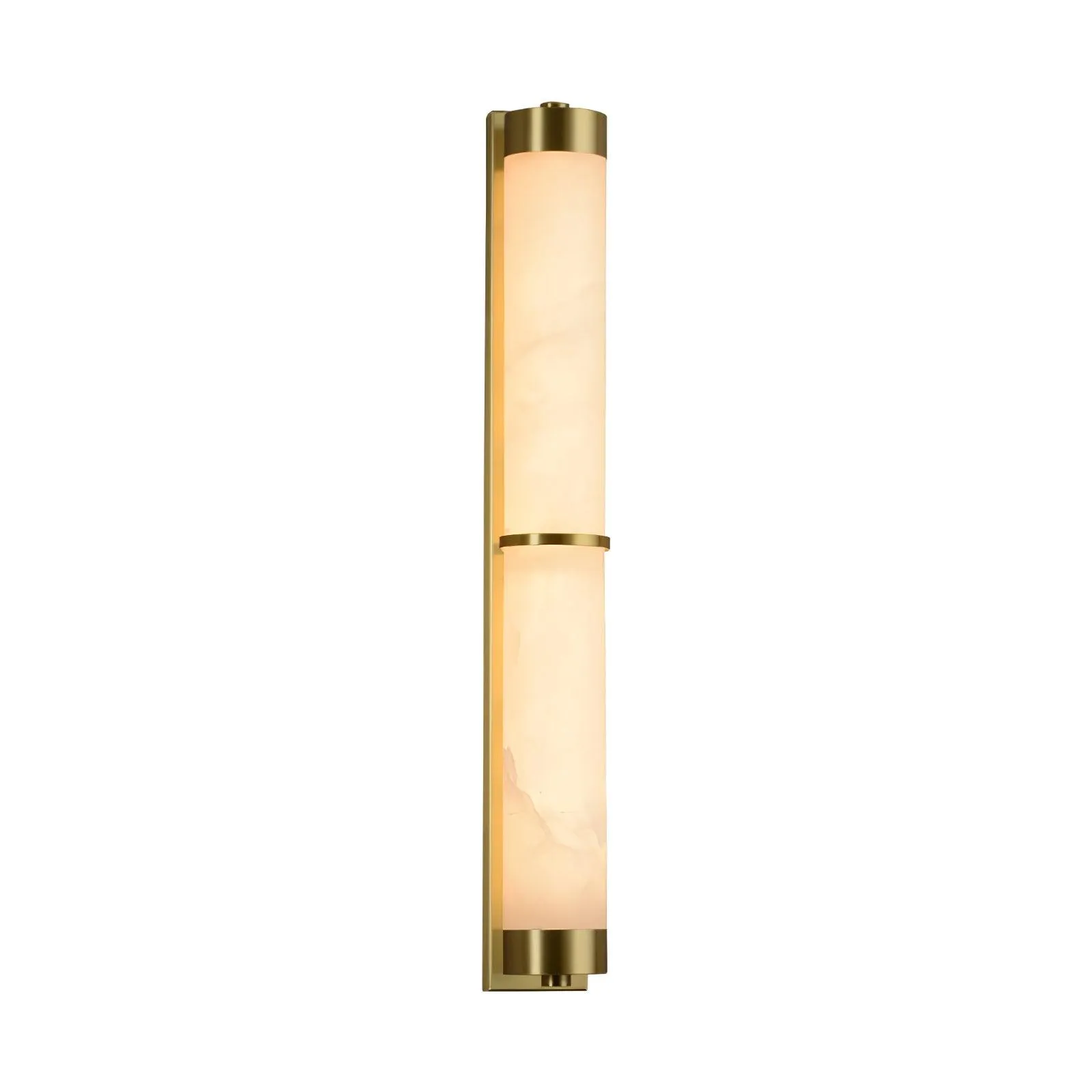 Cylindra Alabaster Brass Wall Light