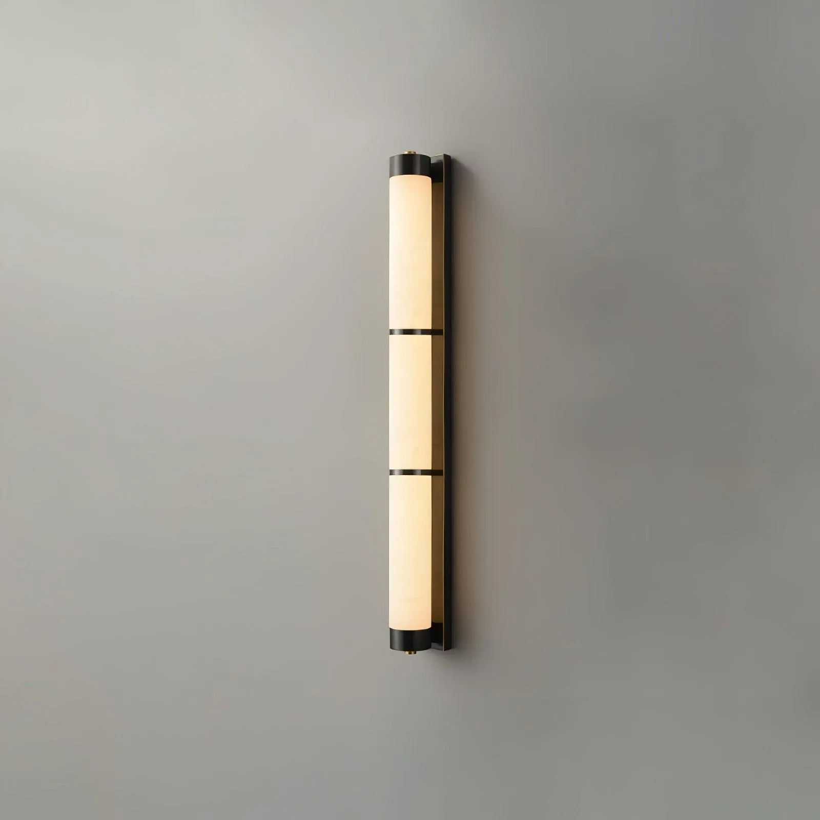 Cylindra Alabaster Brass Wall Light