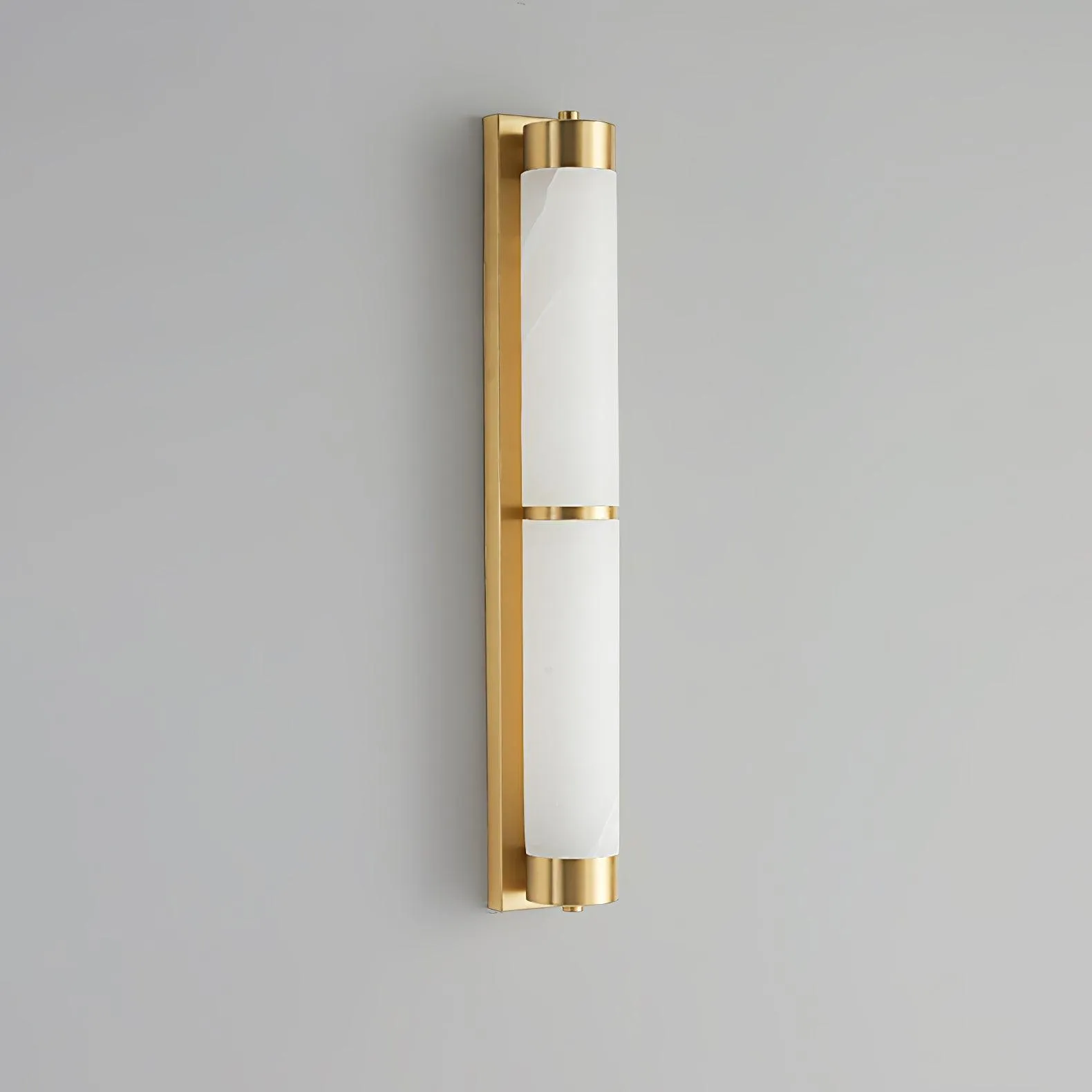 Cylindra Alabaster Brass Wall Light