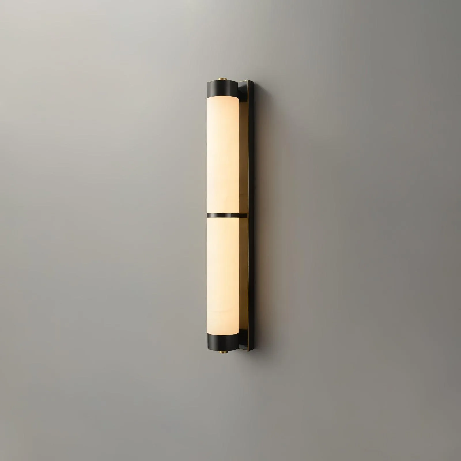 Cylindra Alabaster Brass Wall Light