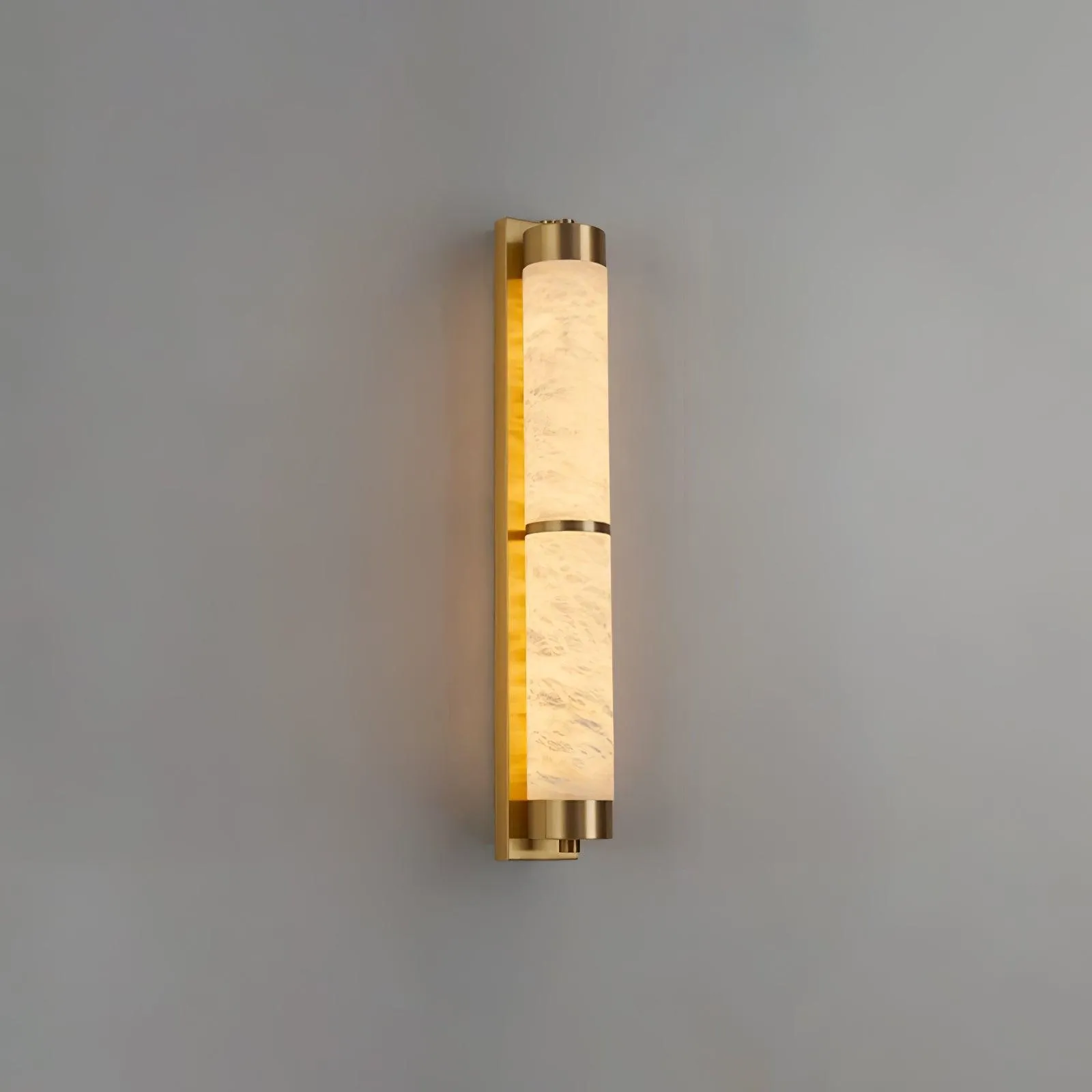 Cylindra Alabaster Brass Wall Light