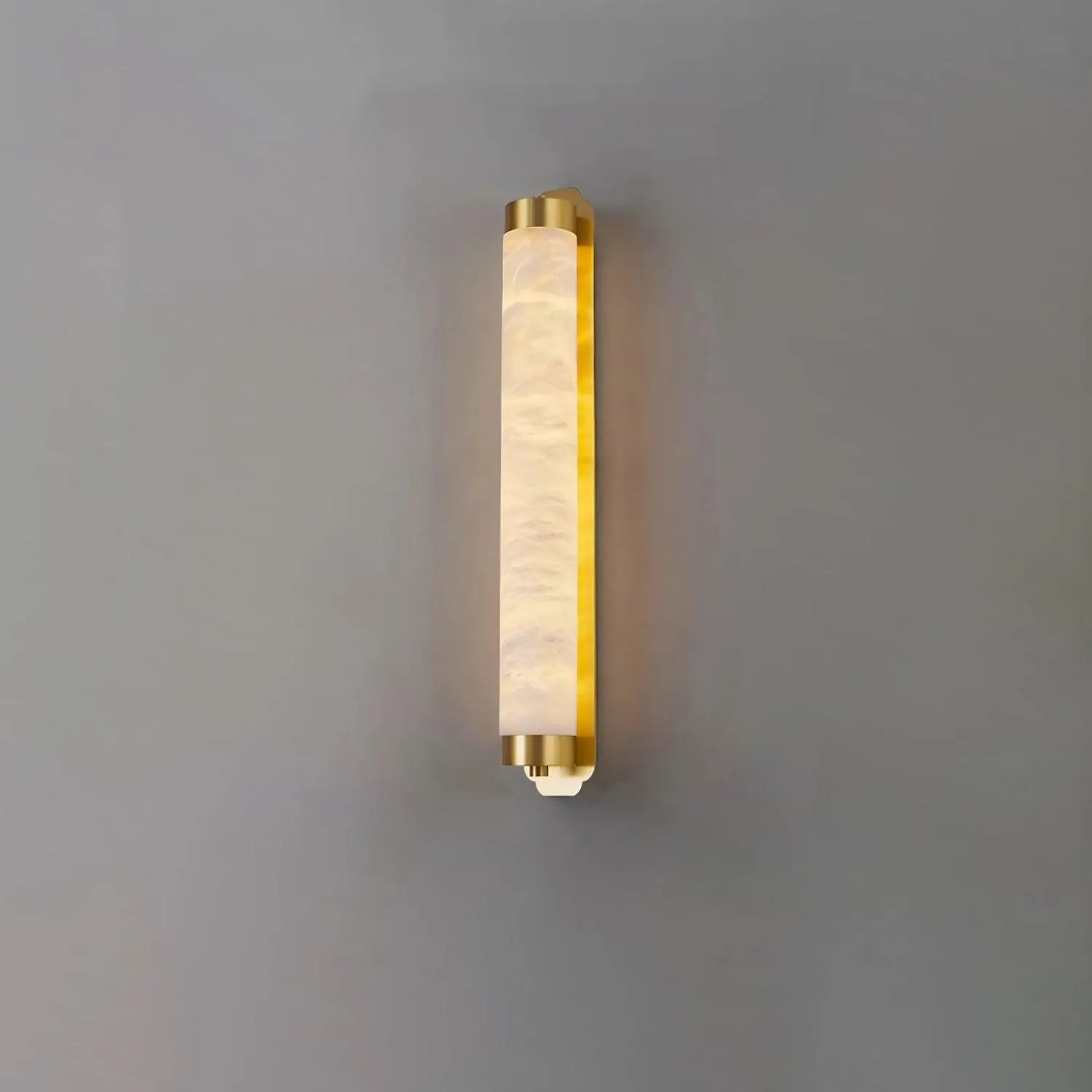 Cylindra Alabaster Brass Wall Light