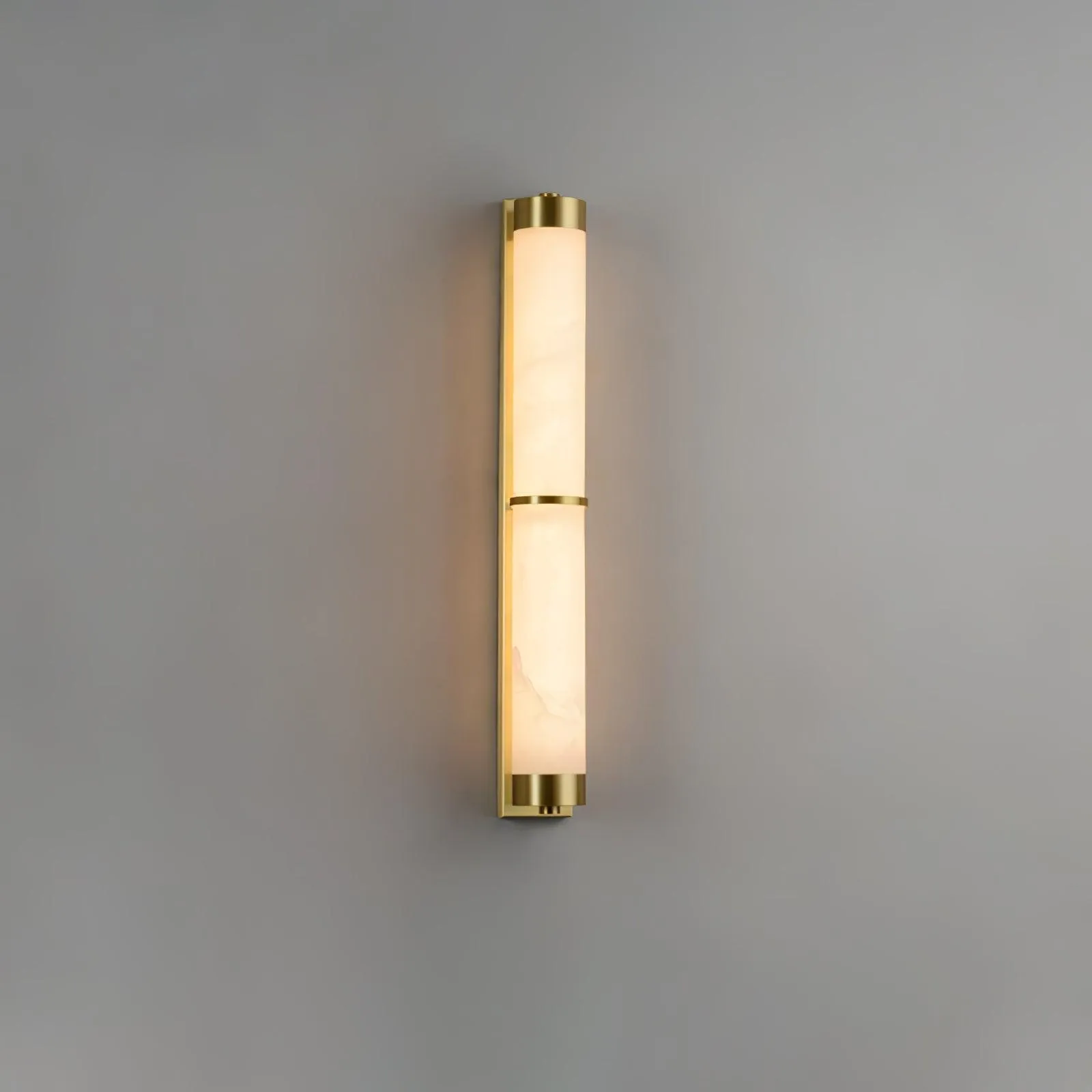 Cylindra Alabaster Brass Wall Light