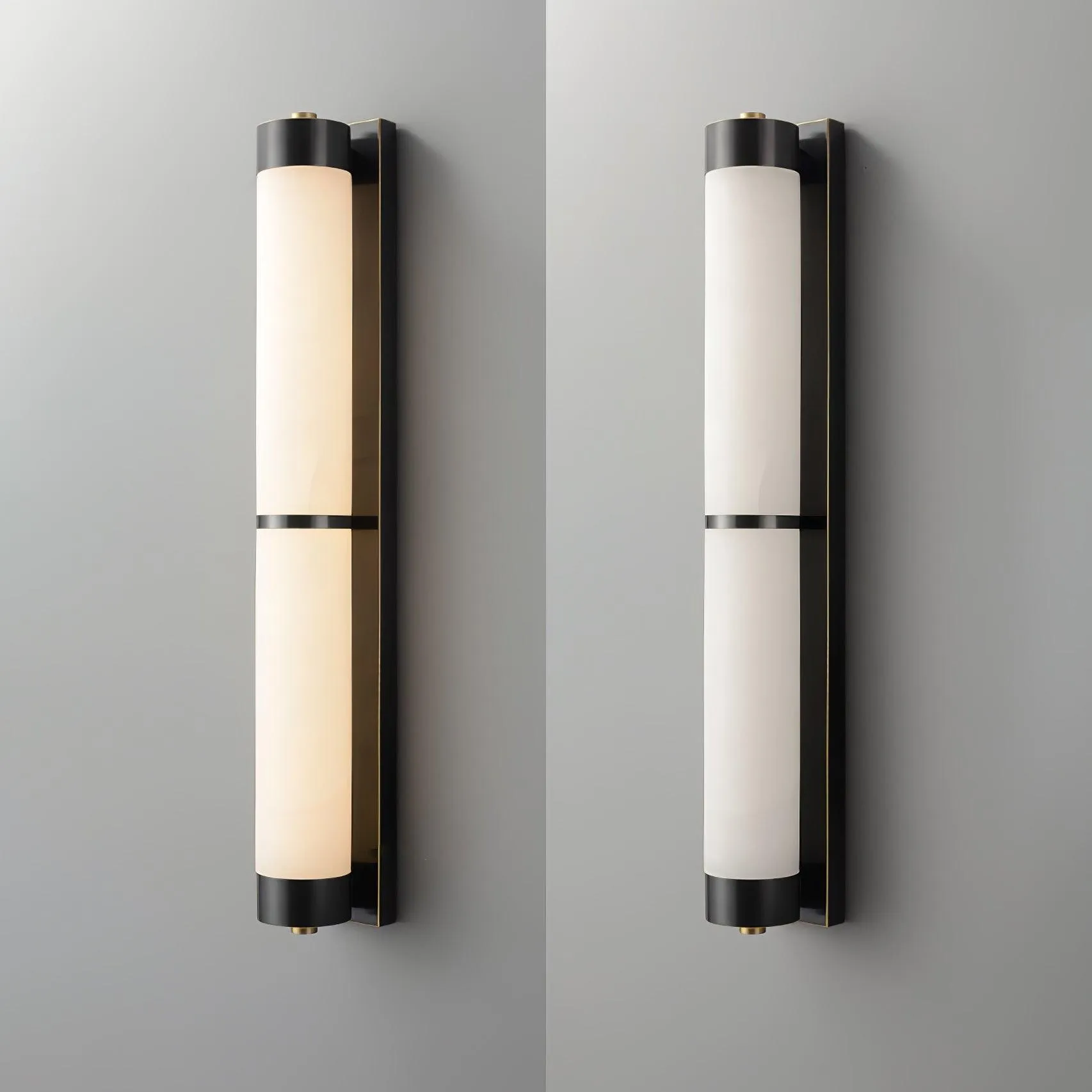 Cylindra Alabaster Brass Wall Light