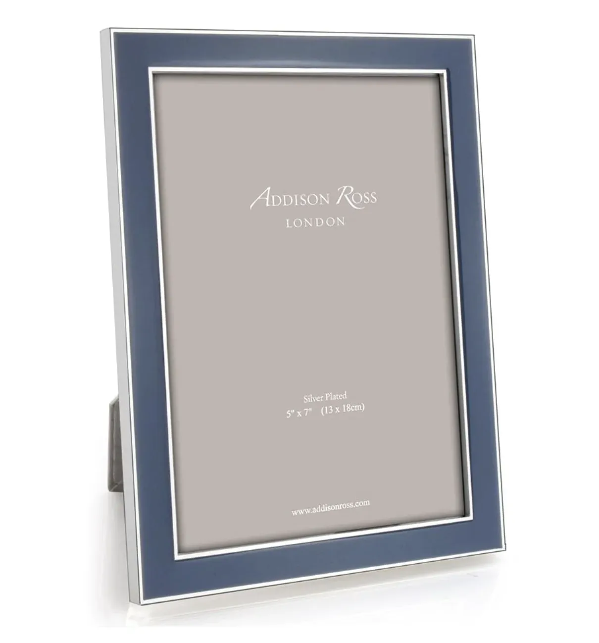 Denim Blue Enamel Picture Frame with Silver Trim