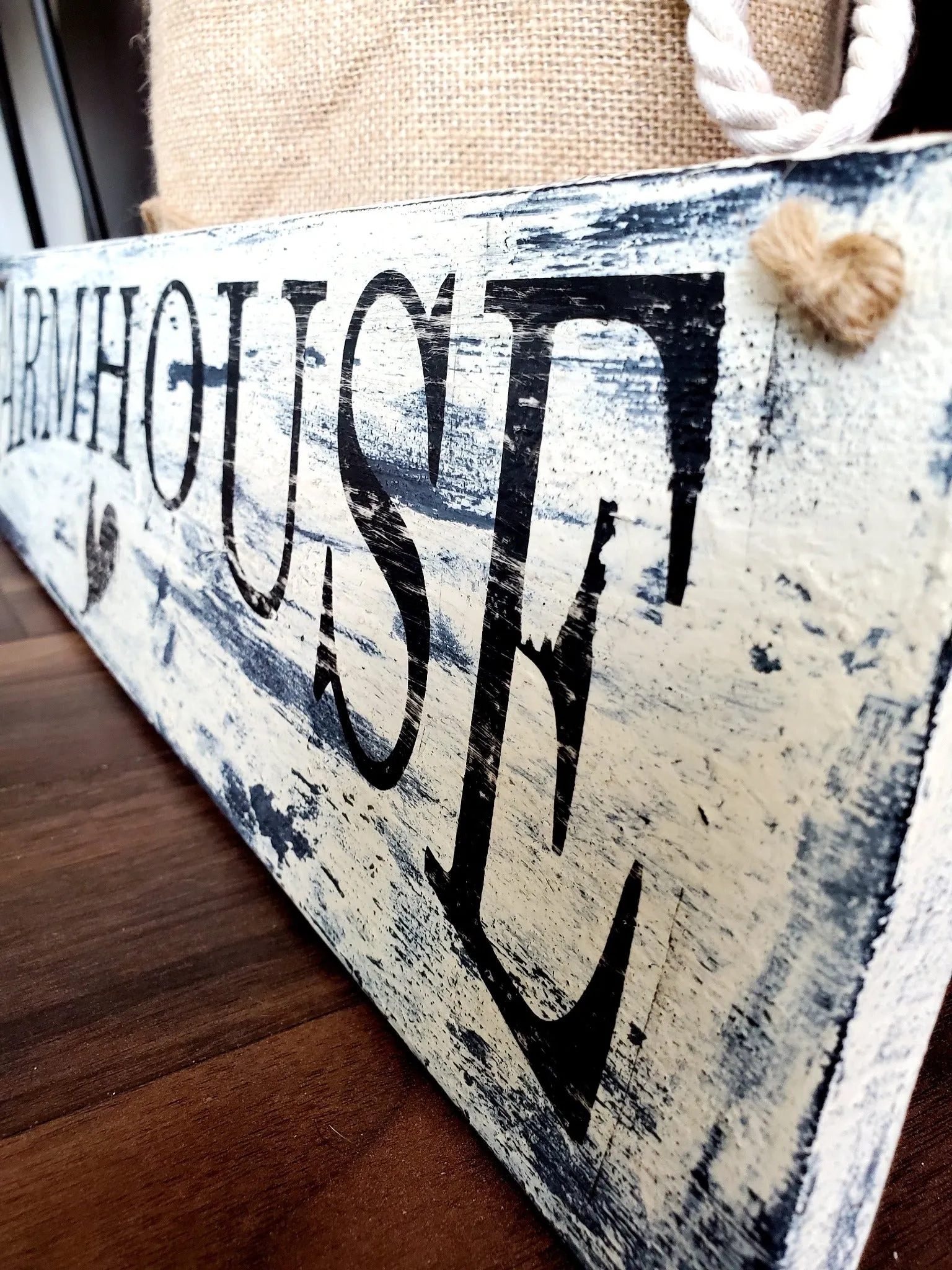 Distressed Wood Farmhouse Sign with Chalk Paint - Perfect for Home Decor and Rustic Charm