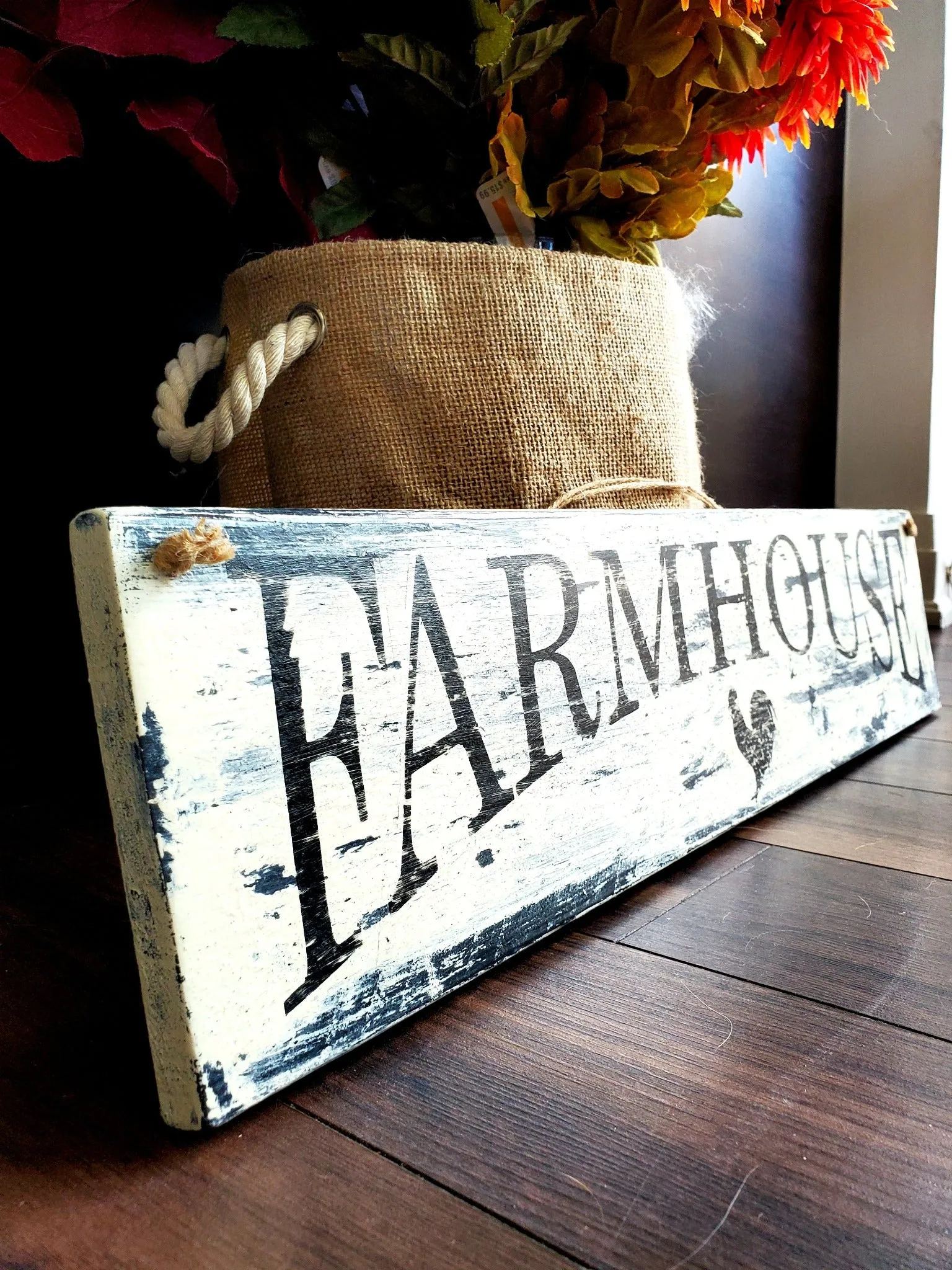 Distressed Wood Farmhouse Sign with Chalk Paint - Perfect for Home Decor and Rustic Charm